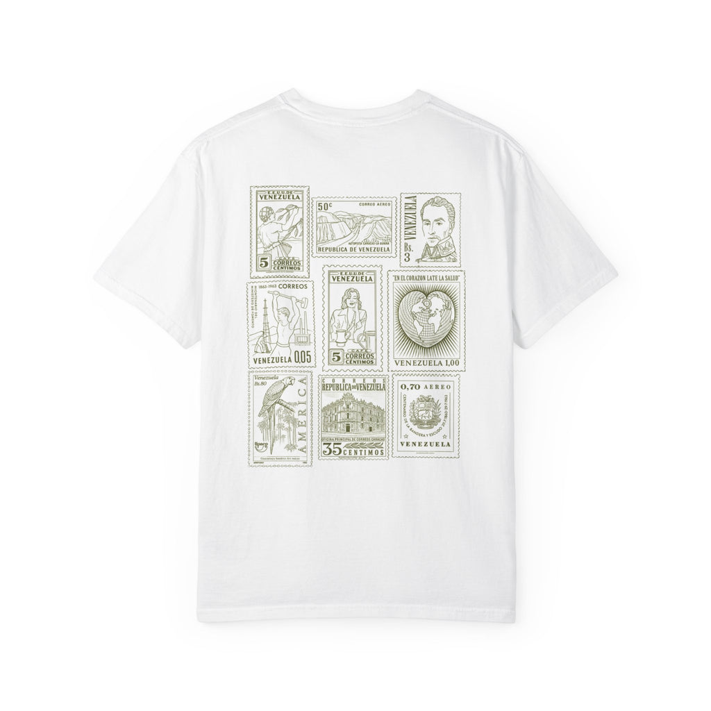 Vintage Stamp Collage T-Shirt — Heritage Postage Graphic Tee