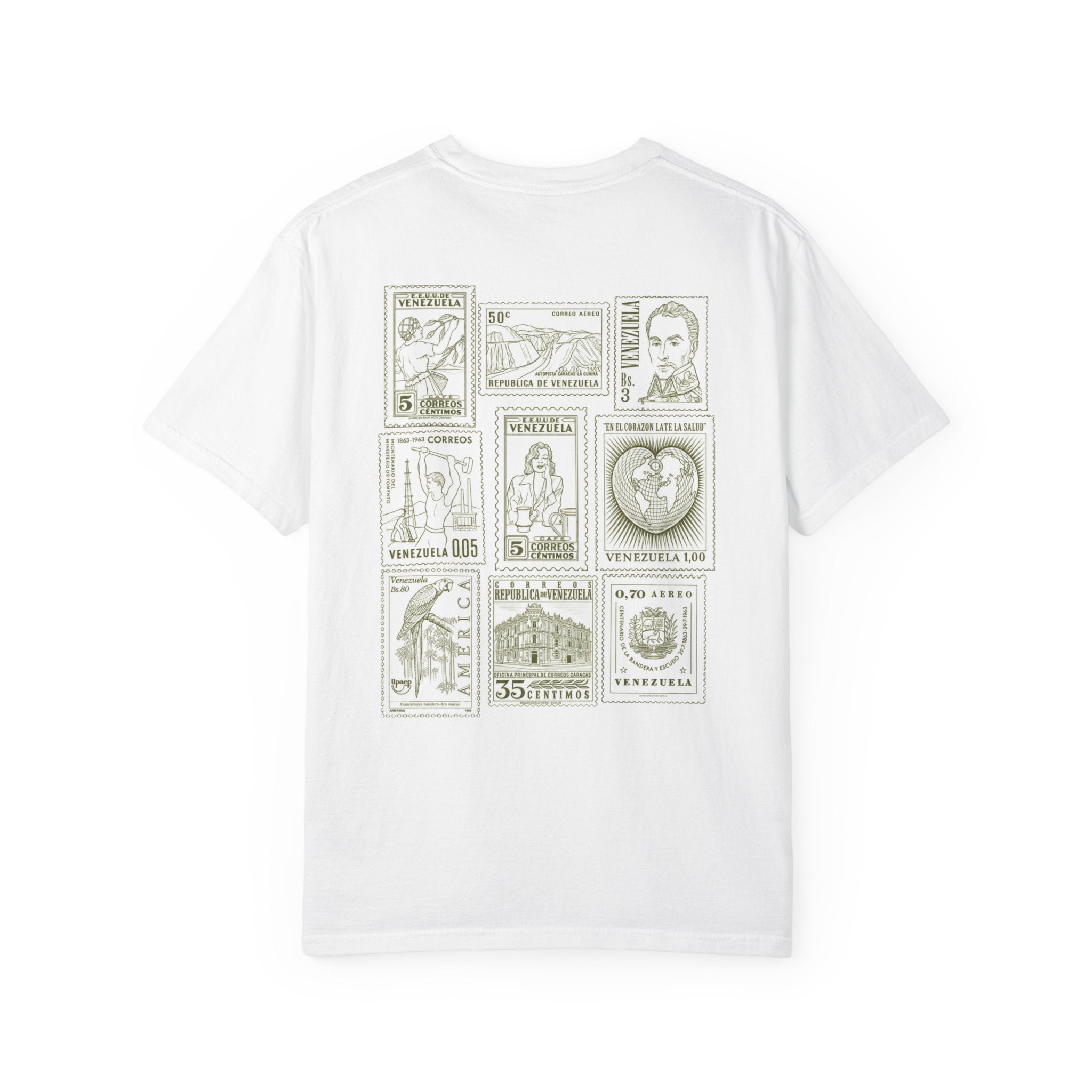 Vintage Stamp Collage T-Shirt — Heritage Postage Graphic Tee